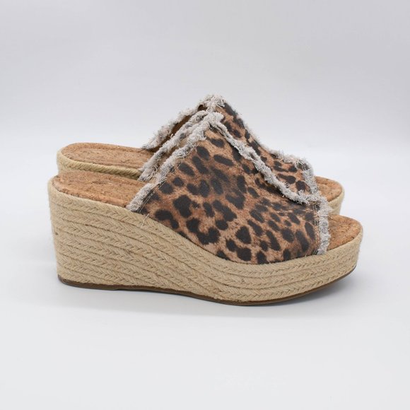 Rampage Espadrille Wedge Animal Print Heavy Linen Sandal Size 10M - Picture 5 of 8